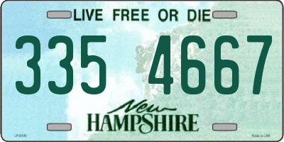 NH license plate 3354667