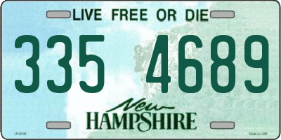 NH license plate 3354689