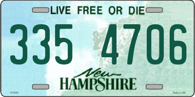 NH license plate 3354706