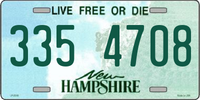 NH license plate 3354708