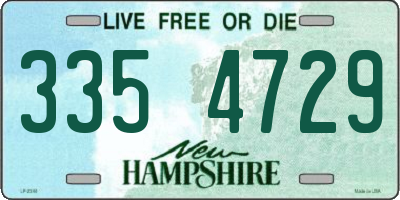NH license plate 3354729