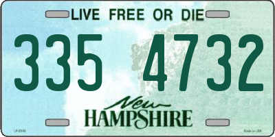 NH license plate 3354732