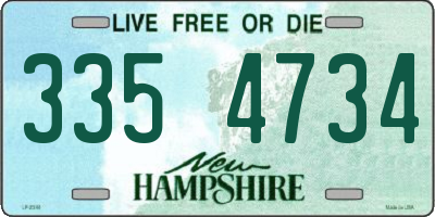 NH license plate 3354734