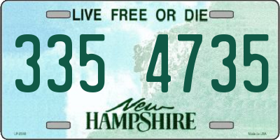 NH license plate 3354735