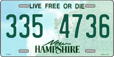NH license plate 3354736