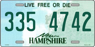 NH license plate 3354742