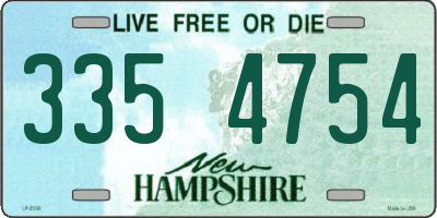 NH license plate 3354754