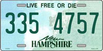 NH license plate 3354757