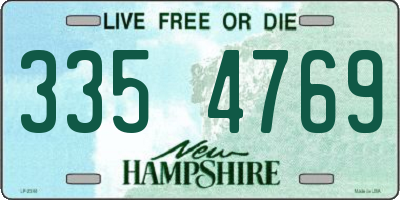 NH license plate 3354769