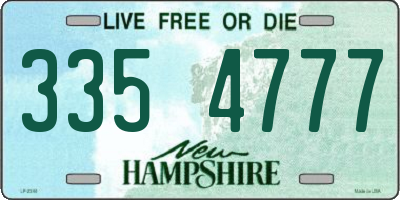 NH license plate 3354777