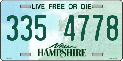 NH license plate 3354778