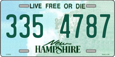 NH license plate 3354787