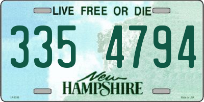 NH license plate 3354794