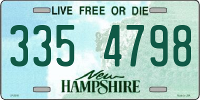 NH license plate 3354798