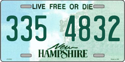 NH license plate 3354832