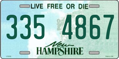 NH license plate 3354867