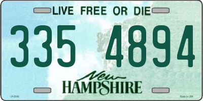 NH license plate 3354894