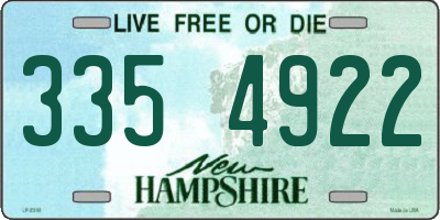 NH license plate 3354922