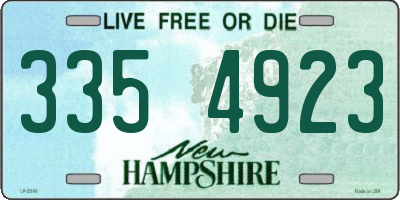NH license plate 3354923
