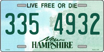 NH license plate 3354932