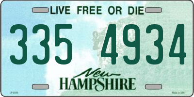 NH license plate 3354934