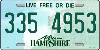 NH license plate 3354953