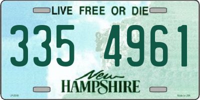 NH license plate 3354961