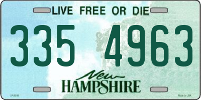 NH license plate 3354963