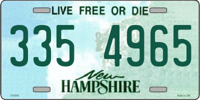 NH license plate 3354965