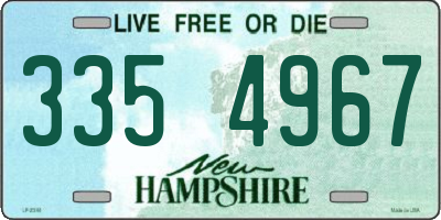 NH license plate 3354967