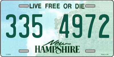 NH license plate 3354972