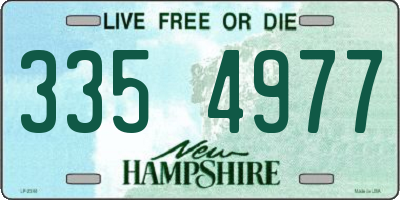NH license plate 3354977