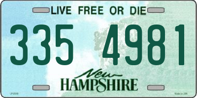 NH license plate 3354981