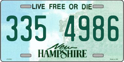 NH license plate 3354986