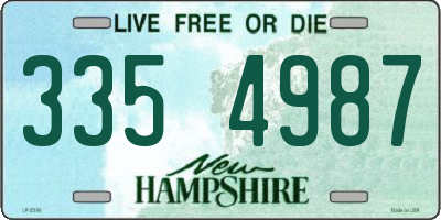 NH license plate 3354987