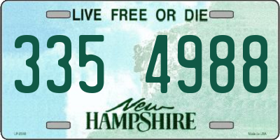 NH license plate 3354988