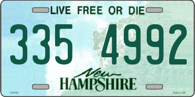 NH license plate 3354992