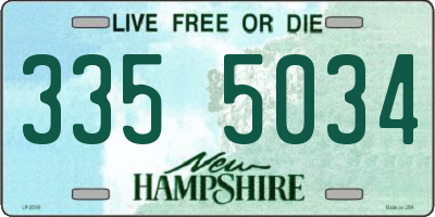 NH license plate 3355034