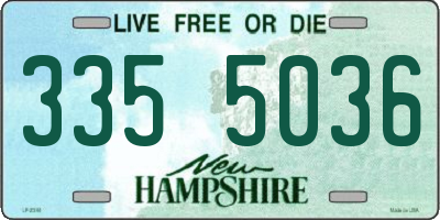 NH license plate 3355036