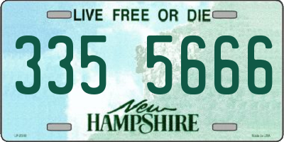 NH license plate 3355666
