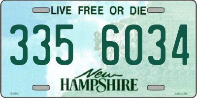 NH license plate 3356034