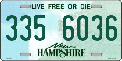 NH license plate 3356036