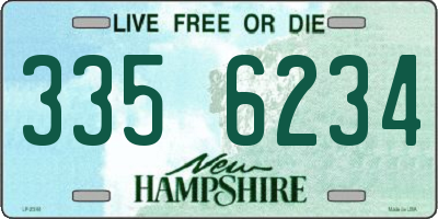 NH license plate 3356234