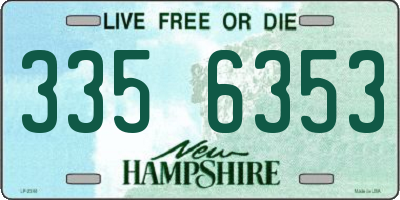 NH license plate 3356353