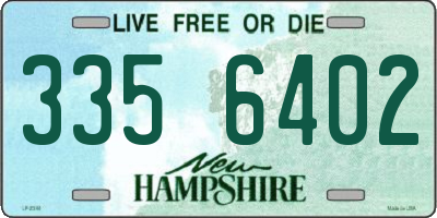 NH license plate 3356402