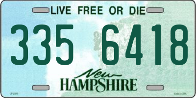 NH license plate 3356418