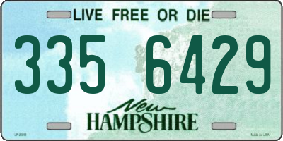 NH license plate 3356429