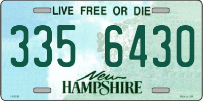 NH license plate 3356430
