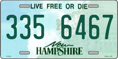 NH license plate 3356467