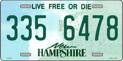 NH license plate 3356478